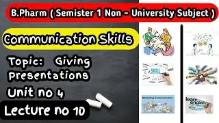 Giving Presentation| Communication skills unit no 4 #bpharm 