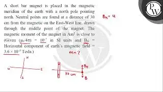 A short bar magnet is placed in the magnetic meridian of the earth with a north pole pointing no....