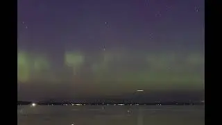 Timelapse of northern lights over Grand Traverse Bay