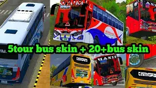 5 tour 🚌 and 20+bus skin || bus simulator Indonesia || bus skin || bussid mod || bussid skin
