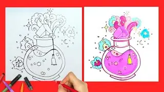 How to Draw Cute Magic Potion | Drawing and Coloring for Kids