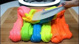 Neon Drizzle Slime ASMR: Fruit Cutting Satisfaction