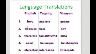 Language Translations #1 | English To Tagalog To Visayan