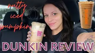 Trying Dunkin' NEW Nutty Pumpkin Iced Coffee | Dunkin' Fall Drinks 2022 Review