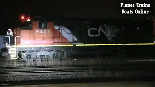 CN 9427 And CN 4704 Engines Yard Train Moves Around The Sarnia Yard Jan 05 2021