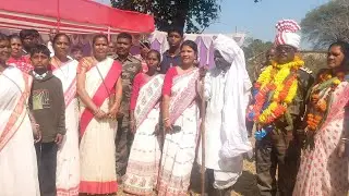 त्रिपुरा राइफल्स के जवान रामदेव उरांव के सेवानिवृत पर ग्रामीणों और परिजनों का उत्साह, गजेबाजे के ###