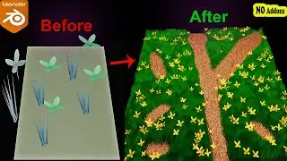 Blender Grass Scattering Tutorial | (Without Using Addons)