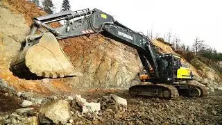 Hyundai Gro&szlig;bagger HX520 AL im Steinbrucheinsatz