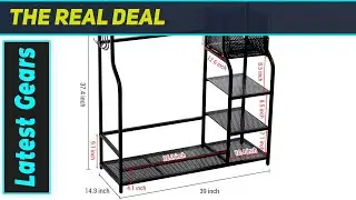 MyGift Black Metal Golf Stand: The Ultimate Garage Organizer!