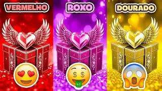 🔴🟣🟡 Vermelho, Roxo ou Dourado | 🎁 ESCOLHA SEU PRESENTE! | Desafio das Cores! 😱🤩