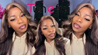 GLUELESS HD LACE FRONTAL INSTALL WITH BOMBSHELL CURLS Ft Tuneful Hair