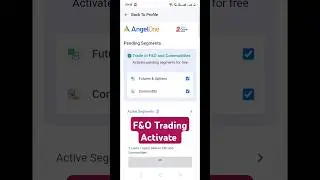 Angel One F&O Activate | Angel One | #Shorts #ytshorts #optiontrading