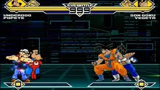 (OLD) Underdog and Popeye vs Goku and Vegeta Mugen 1.0 Battle
