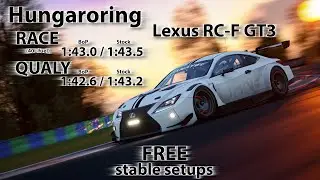 ACC 1.10 - Lexus RC-F GT3 - Hungaroring - FREE stable Race & Qualy setups