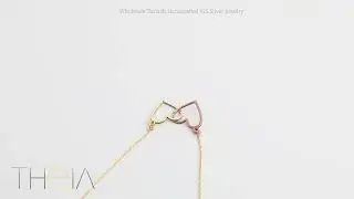 Double Plain Intertwined Heart 925 Necklace - NECK-1529