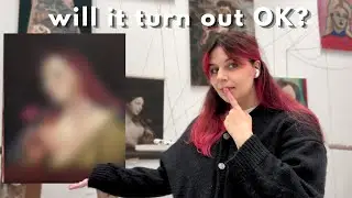 My First Oil Self-Portrait in Art School 🎨 Will It Turn Out OK? | Art Vlog