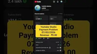 Youtube Studio Payment Problem | Estimated Revenue Showing Zero #youtubepayment #youtubeearning