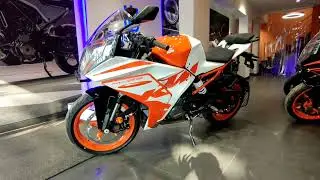 New KTM RC 125 Orange white  colour Full walkaround cinematic )