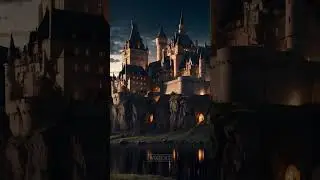 Majestic castle landscape background
