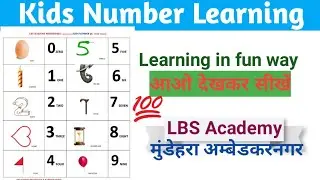Kids Number Learning from 0 to 9 # Number Shape Images # LBS Mundehara#