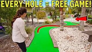 CRAZY Hard Mini Golf Course! - ANY Hole In One Wins Free Game!