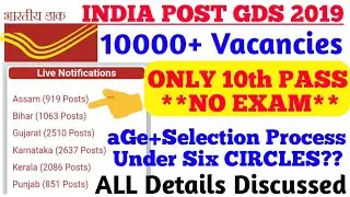 India Post GDS 2019 Selection Process & Eligibility Under 6 Circles.