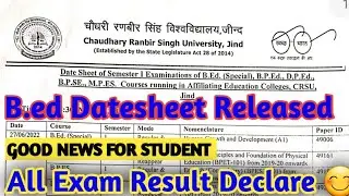 crsu b.ed datesheet released and any five exam pattern
