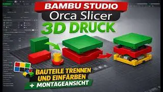 Bambu Studio Orca Slicer -  Bauteile trennen und einf&auml;rben + Montageansicht 3D Druck CAD Deutsch X1