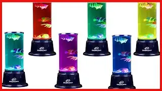Elegantoss LED Round Fish Lamp with 7 Color Changing Light Effects, Remote. A Sensory Synthetic Fish
