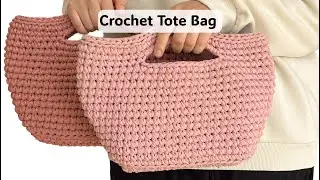 How To Crochet T-shirt Yarn Tote Bag (Beginner + Step-by-step)