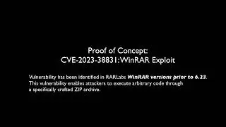 CVE-2023-38831: WinRAR Exploit Proof of Concept (PoC)