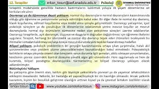 Terapiler -  AUZEF Psikoloji B&ouml;l&uuml;m 12