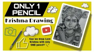Realistic Lord Krishna Drawing with only 1 Pencil 🎨 | Pencil Sketch