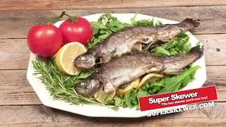HangryQ Grilled Stuffed Trout featuring Super Skewer's Fish & Meat Grilling Rack