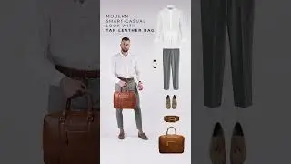 The Smart Casual Men's Style Essential: Tan Leather Laptop Bag for Men #menswear #mensstyle