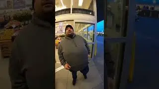Man hides frozen food in his shirt