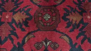 Red and Navy Khal Mohammadi Afghan Area Rug 4'2X6'2 - 132369
