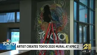 Local artist creates Tokyo 2020 mural at KPRC 2