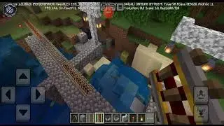 Make a railroad track on the edge of a scary cliff in Minecarft