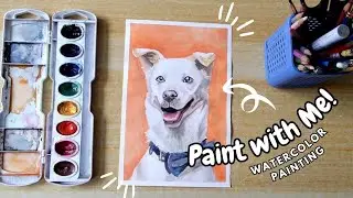 PAINT WITH ME | Watercolor Painting of a Dog!