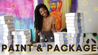 🎨STUDIO VLOG: Making party-favor boxes for a digital art event! ART AUCTION PARTICIPANT BOXES