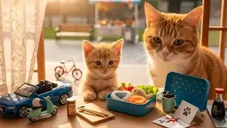 Mama Cat Makes a Sweet Kitchen Adventure When Mochi's Ice Cream Falls Down