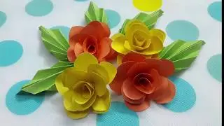 How to make beautiful rose flowers with paper  | Rose flower origami | Paper craft flower