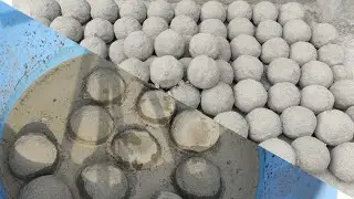 ASMR: balls smashing series 8/cement+sand smashing dry+water/super dusty mouthwatering/plz subscribe