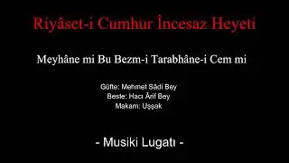 Riyâset i Cumhur İncesaz Heyeti - Meyhane mi bu bezm-i tarabhane-i Cem mi - Taş Plak