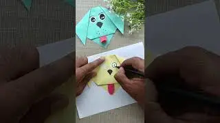 How to make a Paper Dog face 🐶 Step by step | Paper Puppy Crafts | Easy Origami Dog 🐕#shorts #viral
