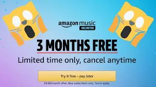 Free Amazon Music for 3 Months !!! 😱😱😱 (Limited Time 12/29/20!)