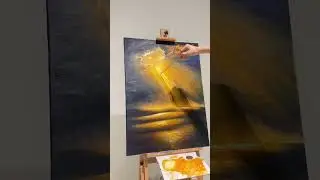 🌅 Golden Sunset Over the Sea | Dramatic Nature Painting with Birds & Light