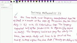 Business mathematics : - ( Excise Duty ; Solving problem ) - 54.