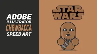 Chewbacca Illustrator Speed Art | Minimalist Style | by Caler | Graphic Design